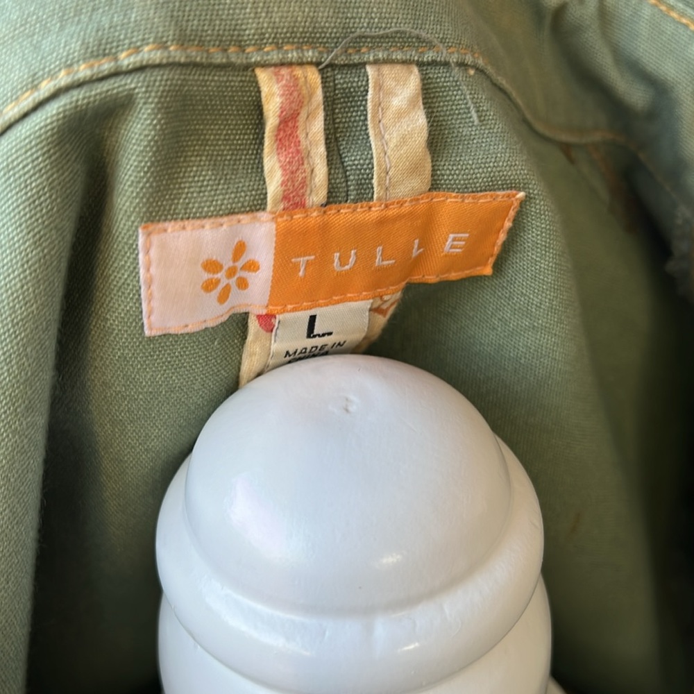Vintage Tulle jacket Size L True Sage Green color- exc like new condition - Picture 12 of 16